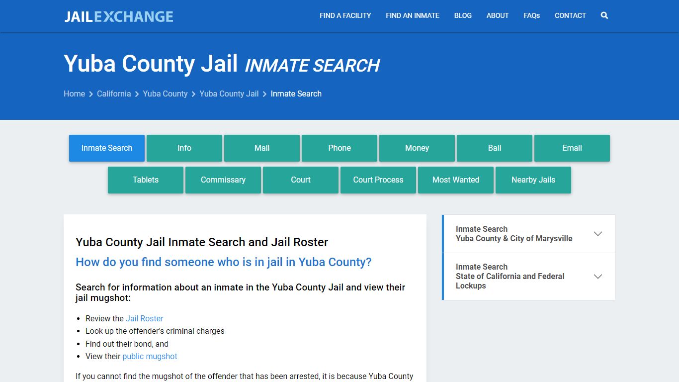 Inmate Search: Roster & Mugshots - Yuba County Jail, CA